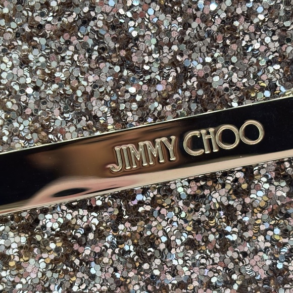 Jimmy Choo Emmie Glitter Chain-Link Clutch - Picture 7 of 11